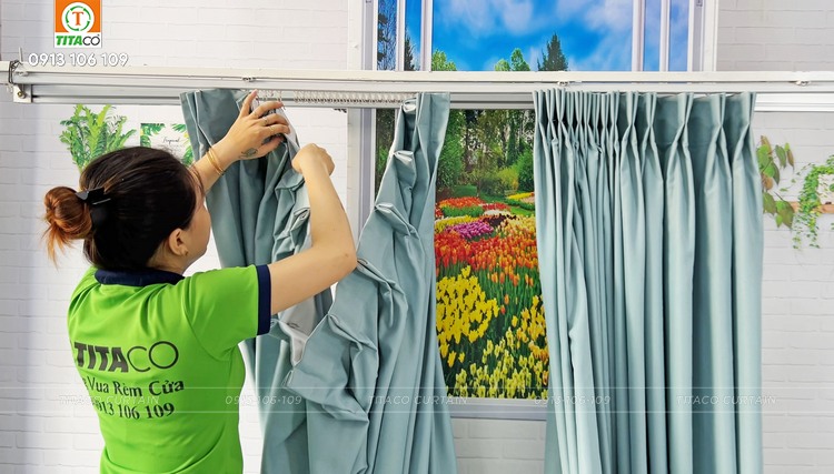 Hấp sóng rèm vải