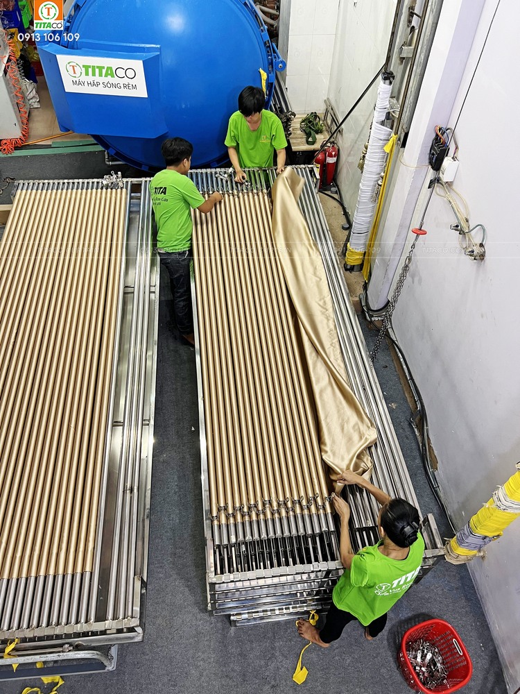 Hấp sóng rèm vải